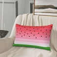 thumbnail image 5 of Zufioo Watermelon Print Double-sided Plush Pillow Cover,Decorative Pillow Protector without Pillow Core, Suitable for Sofa, Bedroom, Car-14"x20", 5 of 6