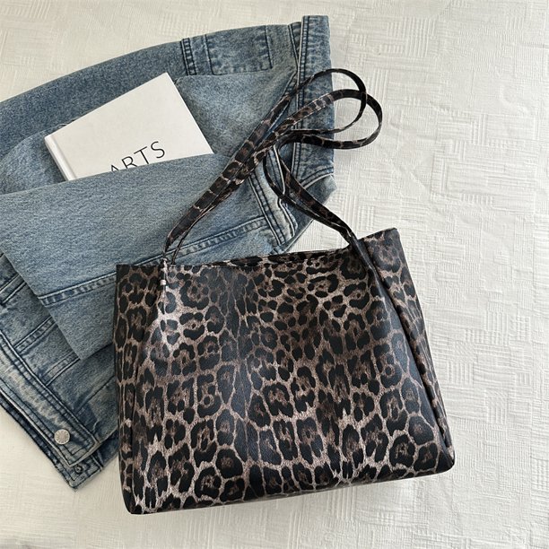 Bolso de mano de gran capacidad con estampado de leopardo retro europeo y americano, nuevo modelo 2025, bolso de mano sencillo y moderno para ir al trabajo, bolso de hombro de moda
