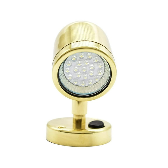 MARINE CITY Brass Swivel Head Cabin Reading LED Light, Durable, Adjustable, Versatile, MR 16-3 W for Marines, Boats, Yachts, Ships Pack of 1