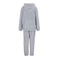 thumbnail image 5 of Aihuaihua 2 Piece Outfits Women Sweatsuit Fuzzy Hoodie and Sweatpants Loose Plush Sleepwear with Pocket Matching Set Fall Winter Thermal Sets Grey, 5 of 5