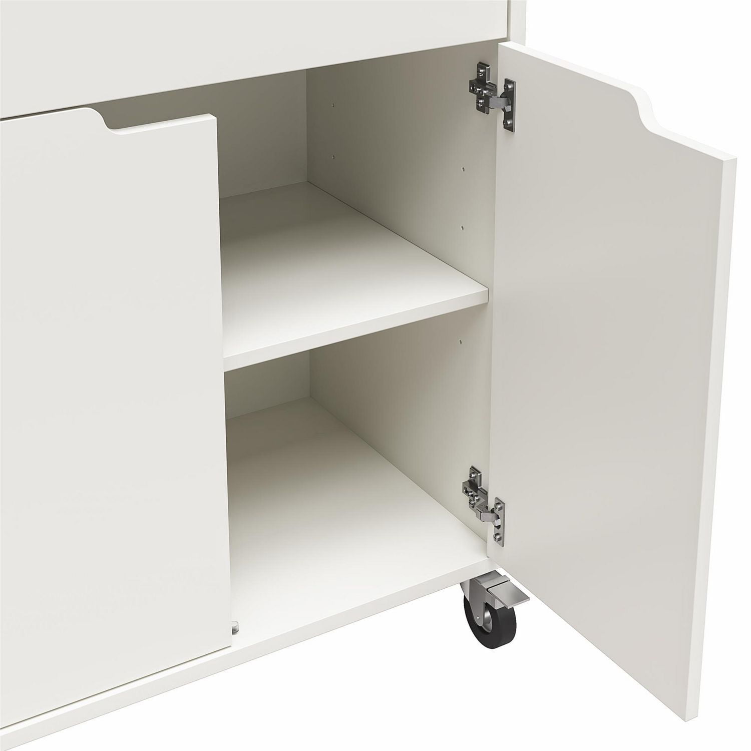 Systembuild Evolution Versa 2 Door/1 Drawer Storage Cart with Locking Casters , White and Weathered Oak