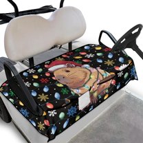 Yuyamidu Cute Capybara Golf Cart Seat Covers, Colorful Light Club Car Seat Blanket with Pockets, Christmas Golf Cart Accessories for Most Club Cars