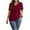 Wine-04, variant on Perfectbot Womens Sweaters V Neck Short Sleeve Ribbed Knit Shirt Summer Fall Loose Blousee