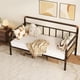 thumbnail image 2 of Tamaño individual size metal daybed frame: sofa cama platform con strong supports para dormitorio, sala de estar, y guest room, in brown, 2 of 8