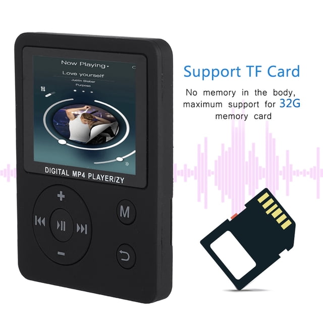 MP4 Player, Digitai HiFi Sound Music Player with Round Button for Home for Sports for Recording for Travel Use