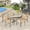 Sandshell-Wheat, variant on Vicllax 5-Piece Outdoor Patio Dining Set, Round Table and 4 Rope-woven fixed chairs with cushions