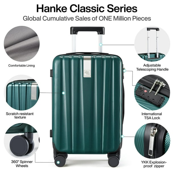 Juego de equipaje Hanke de piezas, carcasa rígida de
