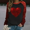 thumbnail image 2 of Penkiiy T-Shirts de la Saint-Valentin pour Femmes Col Rond Manches Longues Décontracté Cœur T-Shirt m Rouge, 2 of 4
