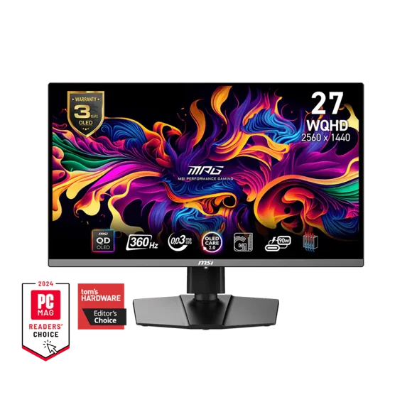 MSI 27" 2560 x 1440 (QHD) 360Hz 0.03ms (GTG) QD-OLED Gaming Monitor Height adjustable (MPG 271QRX QD-OLED)