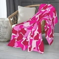 thumbnail image 2 of Pink Camo Decor Design Soft Throw Blanket,Vivid Military Camouflage Flannel Blanket Gifts for Kids Boys Girls Men Women Camping Traveling Couch Bed 50" X 60", 2 of 6
