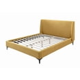 thumbnail image 2 of Queen Size Contemporary Upholstered Platform Bed, Mustard, 2 of 8