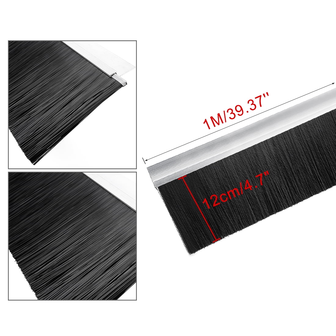 Unique Bargains Aluminum Alloy Door Bottom Sweep Nylon Brush Seal 39.37" x 5.83"
