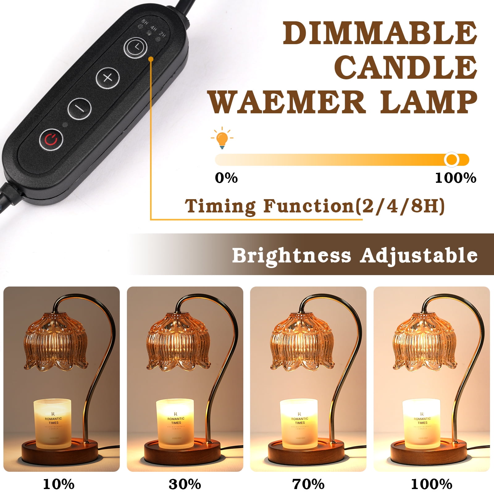 Funistree Candle Warmer Lamp with Timer, Candle Warmer Wax Melter for Jar Candles, Wax Warmer Gift for Women Mom, New Home House Warming Decor