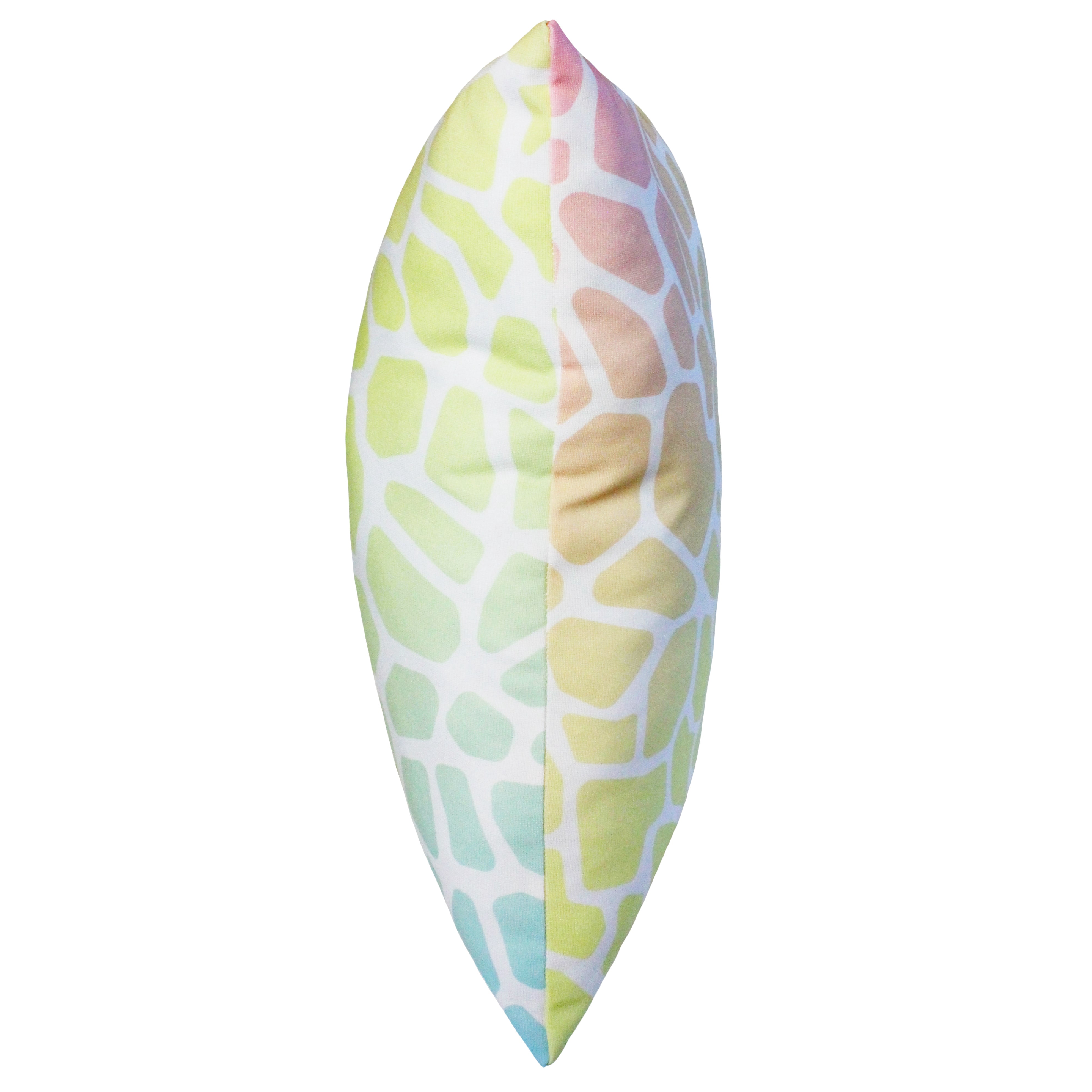 Everything Comfy Giraffe Print Decorative Throw Pillow, 16x16 Inch, Pastel Gradient,