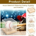 thumbnail image 3 of Baseball Display Case with Wooden Round Base, Acrylic Baseball Display Dust Clear Baseball Holders, Wooden/Clear, 3 of 6
