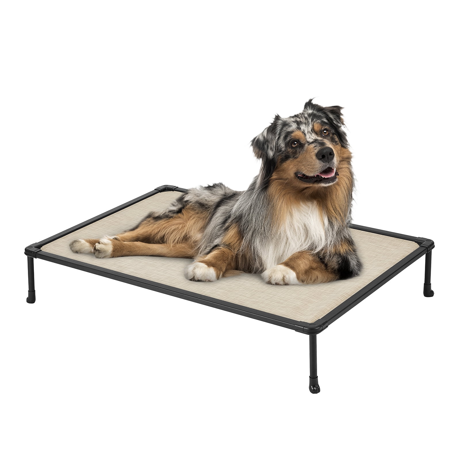 Veehoo Chewproof Dog Bed, Cooling Raised Dog Cots with Black Metal