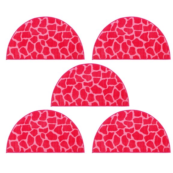 Furnish My Place Giraffe Girly Giraffe Area Rug, Animal Print Area Rug, Pet-Friendly Rug, Baby Nursery Mat, Indoor Area Rug, Perfect for Living Room, Playroom, 18" x 36" Half Round - Set of 5