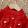 thumbnail image 5 of OGLCCG Girls Sweater Dress Long Sleeve Cable Knit Button Front Pleated A-Line Princess Dress Casual Fall Winter Midi Dresses 1-8 Years, 5 of 5