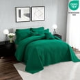 thumbnail image 3 of Blythease Oversized King Bedspread 128x120 Extra Wide, Modern & Contemporary Look, Lightweight Bedding Cover, Reversible, 5 Piece, 100% Microfiber, Green, 3 of 8