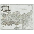thumbnail image 2 of Vaugondy 14x12 Black Ornate Wood Framed with Double Matting Museum Art Print Titled - Asia Minor - Vaugondy 1757, 2 of 4