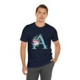 thumbnail image 6 of Letter A Watercolor Flowers Unisex Jersey Short Sleeve Tee, 6 of 12