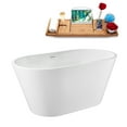thumbnail image 2 of 51" Streamline G-33-172-BGL Soaking Glossy White Freestanding Tub and Tray With Internal Drain in Brushed Gold, 2 of 9