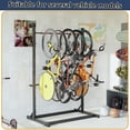 thumbnail image 3 of Freestanding Vertical Bike Storage Rack - Heavy-Duty 5-Bike Floor Stand for MTB, Road, 300lb Load Rating Garage Organizer, 3 of 7