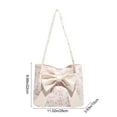 thumbnail image 3 of Cute Purses for Women, Crossbody Bow Handbags, Tote Shoulder Bag with Bowknot, for Camping Outgoing, White, 3 of 6