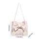 thumbnail image 3 of Bolso de hombro de lona moño para mujer - Material de poliéster, correa ajustable, 28x22x10cm, bolso ligero en rosa negro blanco – Bolso casual elegante para viajes, 3 of 6
