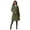 Dark Olive Green, variant on Women's Plus Size Pleated Trench Coat