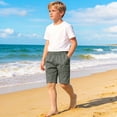 thumbnail image 3 of Pantalones de Natación para Niños Pequeños Verano Sólido Elástico Cintura Pantalones de Playa Bolsillo Pantalones Deportivos Casuales para Niños, 3 of 8
