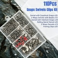 thumbnail image 3 of 110Pcs Strong Fishing Snap Swivels Kit, Include Rolling Barrel Swivels, Premium 3 Ways Fish Line Connector with Snaps Clips, Fishing Terminal Accessories Tackle Box for Lures Sinkers, 3 of 6