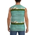 thumbnail image 4 of Bixox Men's Wood Grain Printed Shirt Sleeveless Fitness Tank Top-3X-Large, 4 of 7