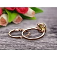 thumbnail image 5 of 10k Rose Gold Anniversary Gift Art Deco 2.05 Carat 7mm Cushion Cut Champagne Diamond Moissanite Wedding Engagement Ring With Matching Band Bridal Set, 5 of 5