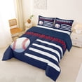 thumbnail image 2 of Erosebridal Kids Baseball Full Size Comforter Sets,Boys Ball Games Bedding Sets For Sport Gamer,Reversible navy blue,3pcs, 2 of 7