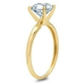 thumbnail image 2 of 1.5 ct Round Cut Simulated Blue Diamond Solitaire 14K Yellow Gold Womens Engagement Ring, 2 of 4