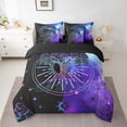 thumbnail image 2 of YST Tree Of Life Comforter Set, 7-Piece, Black Blue Botanical, Kids Sun and Moon, Queen, 2 of 5