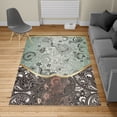 thumbnail image 2 of Eastern Turkish Area Rug, Oriental and Abstract Swirly Floral Frame Vintage Style Paisley Pattern, Soft Carpet for Living Room Decor with Distressed Look, 2.6' x 5', Pale Seafoam, by Ambesonne, 2 of 4