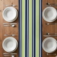 thumbnail image 6 of Navy Blue Green Striped Table Runner - 36 Inch Long, Kitchen Dining Table Runner Dresser Scarves, Gradient Horizontal Lines Farmhouse Decor for Coffee Tables Wedding Party Banquet, 6 of 8