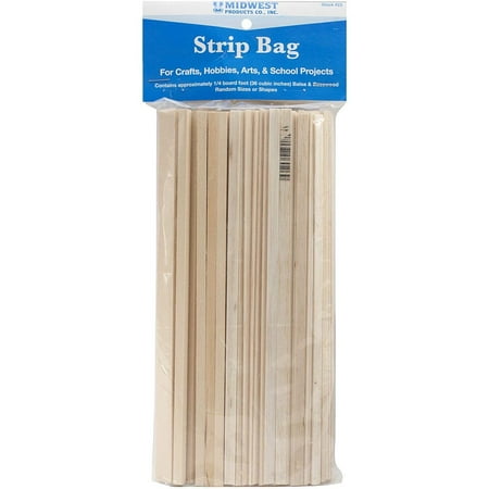 Midwest Products Project Woods Balsa & Basswood Strip Economy Bag, Economy Bag of Balsa and Basswood strips includes various sizes and shapes for.., By Midwest Products