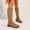 Brown, variant on Women Mid Calf Boots, Thermal Windproof No Slip Low Heel Riding Boots Brown Size 6