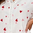 thumbnail image 4 of Enjoytime Pajamas for Women Summer Casual Comfy Lace Matching Sleepwear Print V-Neck Short Sleeve Shirts Shorts 2 Piece Lounge Set, 4 of 5