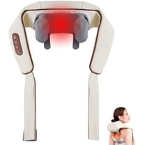 Therapexa Neck & Shoulder Massager with Heat,6D Shiatsu Back Massager for Pain Relief Deep Tissue,Massager for Shoulder, Leg, Muscle Soreness(Beige)