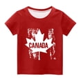 thumbnail image 3 of AJTQTH Holiday Gift Tshirts for Kids Canada Day Unisex Crewneck Short Sleeve Tees Boys Girls Summer Cute Maple Printed Casual Lightweight Tops Shirts Blouses Red 3 Years, 3 of 3