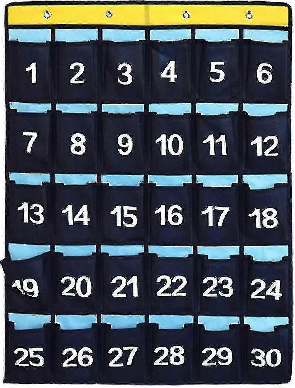 Numbered Pocket Chart Over Door Hanging Classroom Organizer For Cell ...
