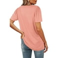 thumbnail image 4 of Qiylii Women's Summer Loose Tops Shirt, Solid Color/Striped Print Short Sleeve Square Neck Simple Loose T-shirt, 4 of 5