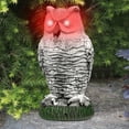 thumbnail image 3 of Qenwkxz Plastic Fake Owl Decoy with Flashing Eyes Fake Bird Deterent Frightening Sound Motion Detector Scarecrow to Scare Birds Away Control Devices for Garden Yard Outdoor Decor 11*4.72*4.72in, 3 of 10