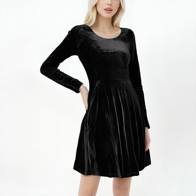 Gspmoly Robe d'Été, Robe Tricotée Mi-Longue à Fente Française à Col Rond au Style Décontracté pour Femme, Robes de Mariage pour Femmes Offres Prime