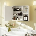 thumbnail image 4 of Gymax Bathroom Medicine Cabinet Wall Mounted Storage Organizer w/ Single Mirror Door White, 4 of 10