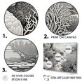thumbnail image 3 of Designart "Monochrome Wonders Of The Coral Reef" Coastal Coral Under Water Floater Framed Canvas Wall Art, 3 of 5